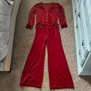 1.STATE Red Velvet pant set size xs top and 6 bottoms